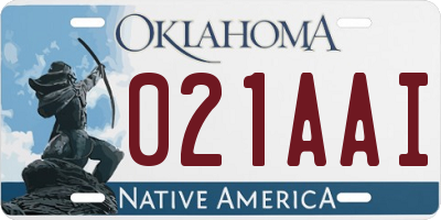 OK license plate 021AAI