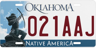 OK license plate 021AAJ