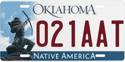 OK license plate 021AAT