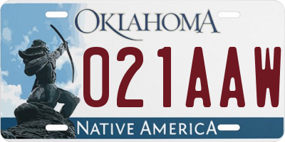 OK license plate 021AAW