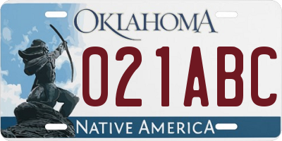 OK license plate 021ABC