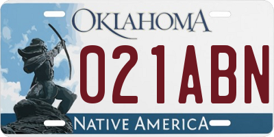 OK license plate 021ABN