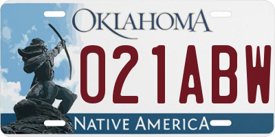 OK license plate 021ABW