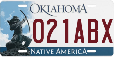 OK license plate 021ABX