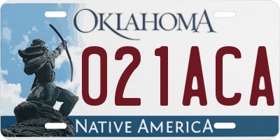 OK license plate 021ACA