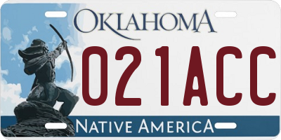 OK license plate 021ACC