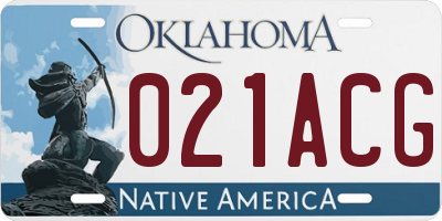 OK license plate 021ACG