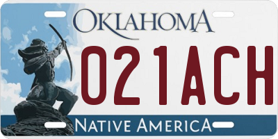 OK license plate 021ACH