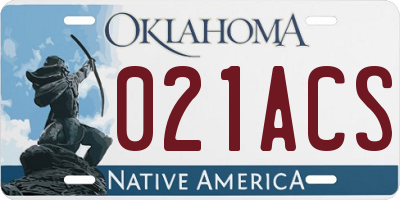 OK license plate 021ACS