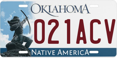 OK license plate 021ACV