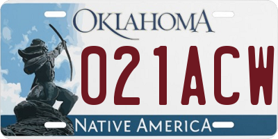 OK license plate 021ACW
