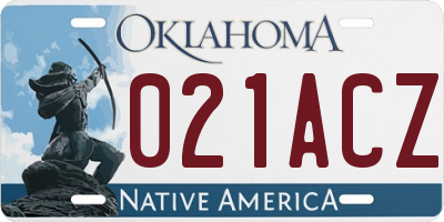 OK license plate 021ACZ