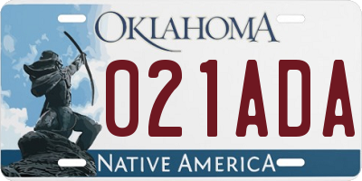 OK license plate 021ADA
