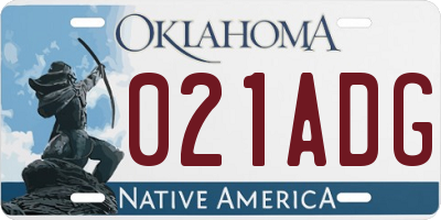 OK license plate 021ADG