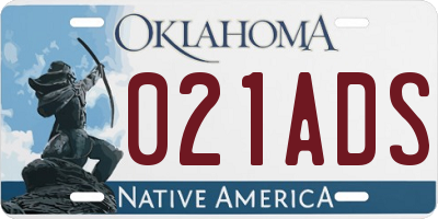 OK license plate 021ADS