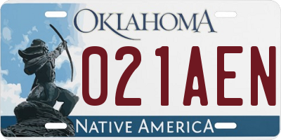 OK license plate 021AEN