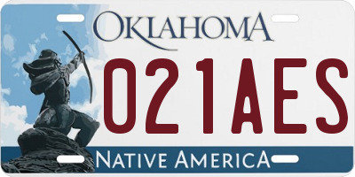 OK license plate 021AES