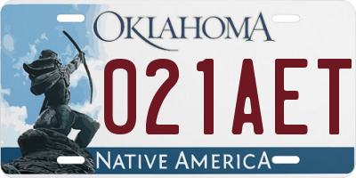OK license plate 021AET
