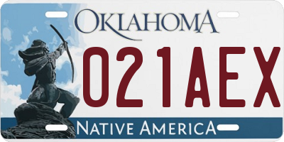 OK license plate 021AEX