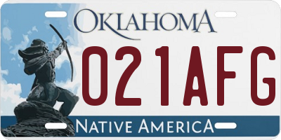 OK license plate 021AFG