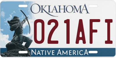OK license plate 021AFI