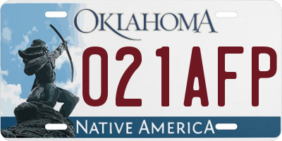 OK license plate 021AFP
