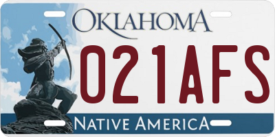 OK license plate 021AFS