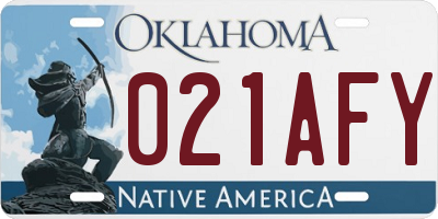 OK license plate 021AFY