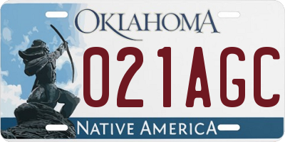 OK license plate 021AGC