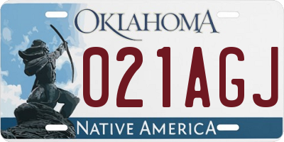 OK license plate 021AGJ