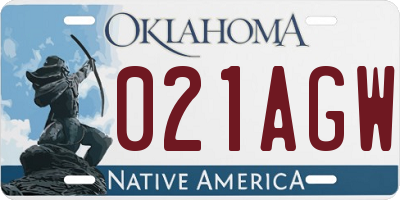 OK license plate 021AGW