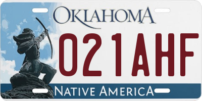 OK license plate 021AHF