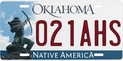 OK license plate 021AHS