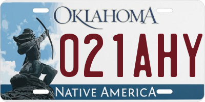 OK license plate 021AHY
