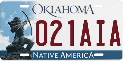 OK license plate 021AIA