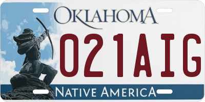 OK license plate 021AIG
