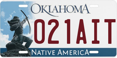 OK license plate 021AIT