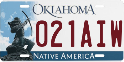 OK license plate 021AIW