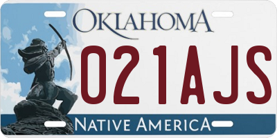 OK license plate 021AJS