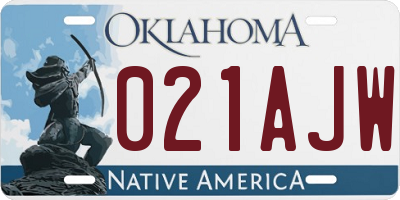 OK license plate 021AJW