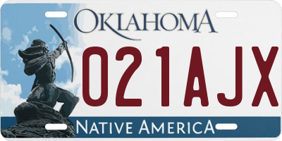 OK license plate 021AJX