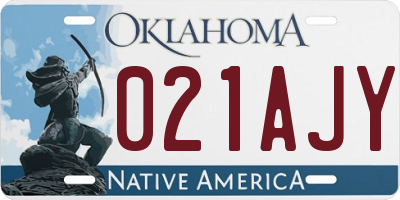 OK license plate 021AJY