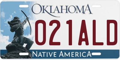 OK license plate 021ALD