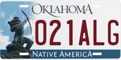 OK license plate 021ALG