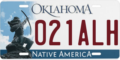 OK license plate 021ALH