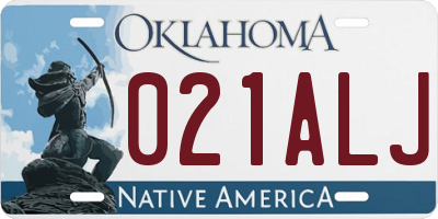 OK license plate 021ALJ
