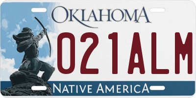 OK license plate 021ALM