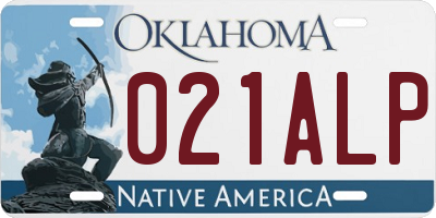 OK license plate 021ALP