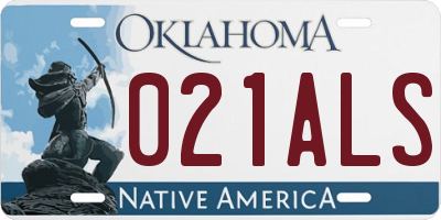 OK license plate 021ALS