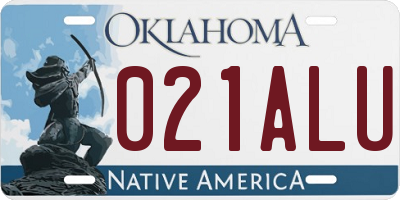 OK license plate 021ALU